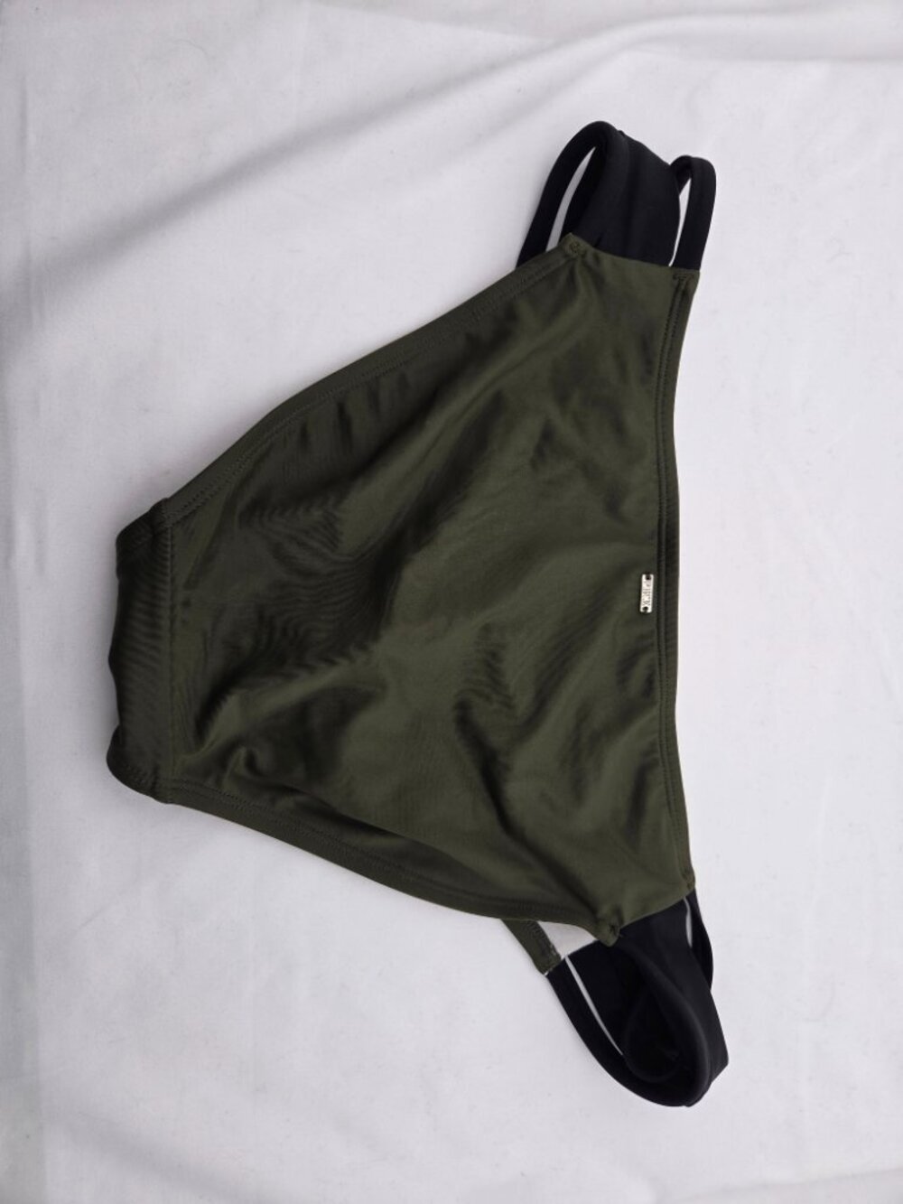 Victoria's Secret: The Luxe Retreat Bikini Bottom, Army Green & Black - L - Picture 4 of 6